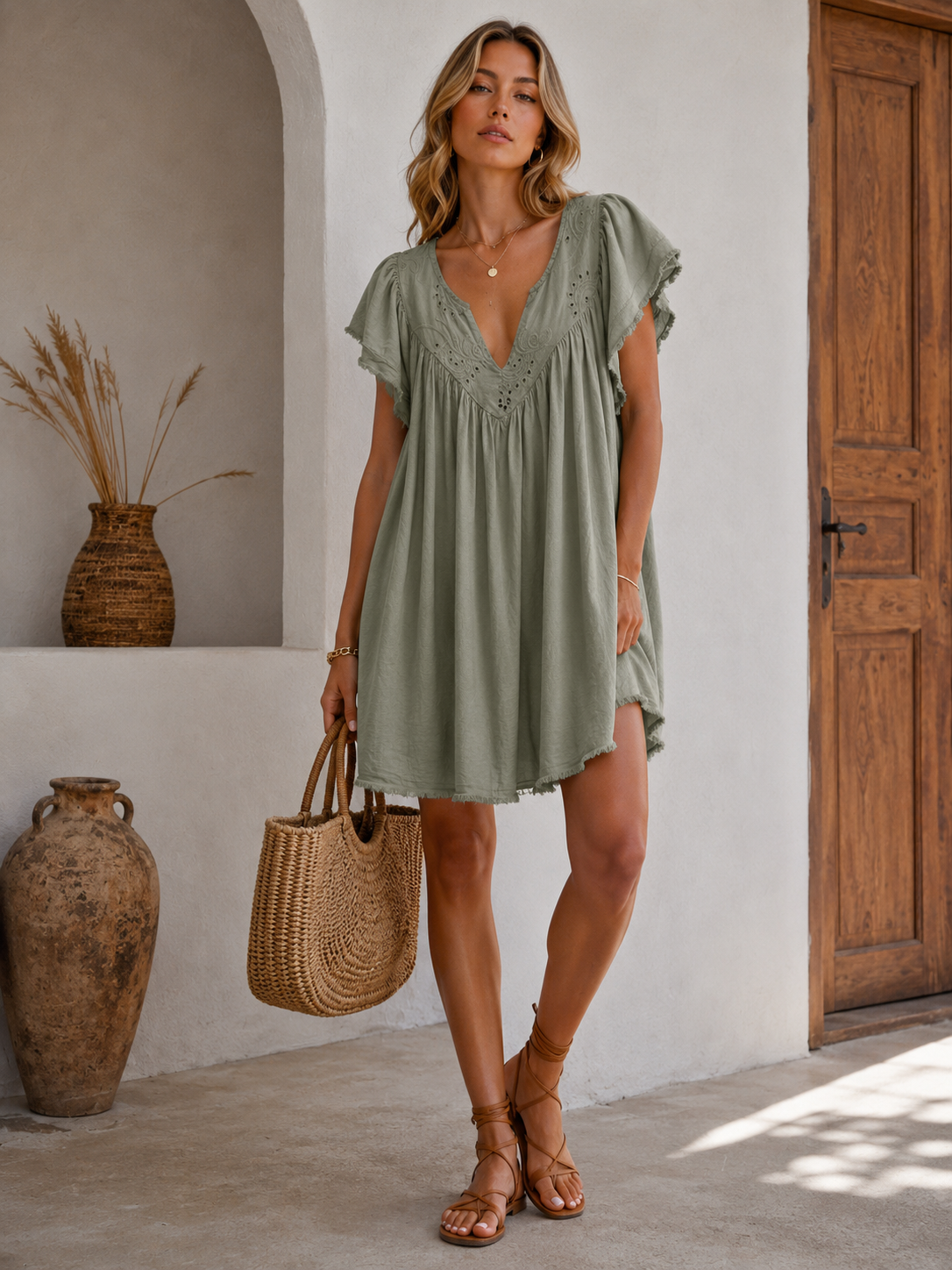 672 Robe courte en coton