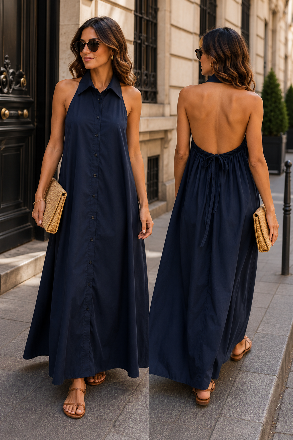 681 Robe boutonnée longue