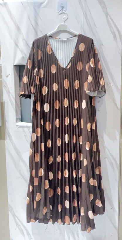 716 robe plissée à pois