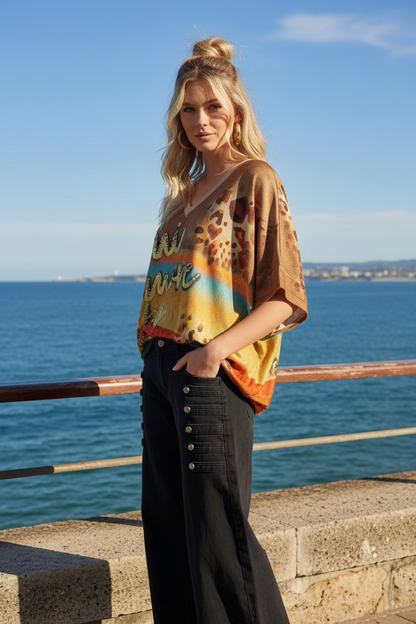 LÉA tunique col V lurex