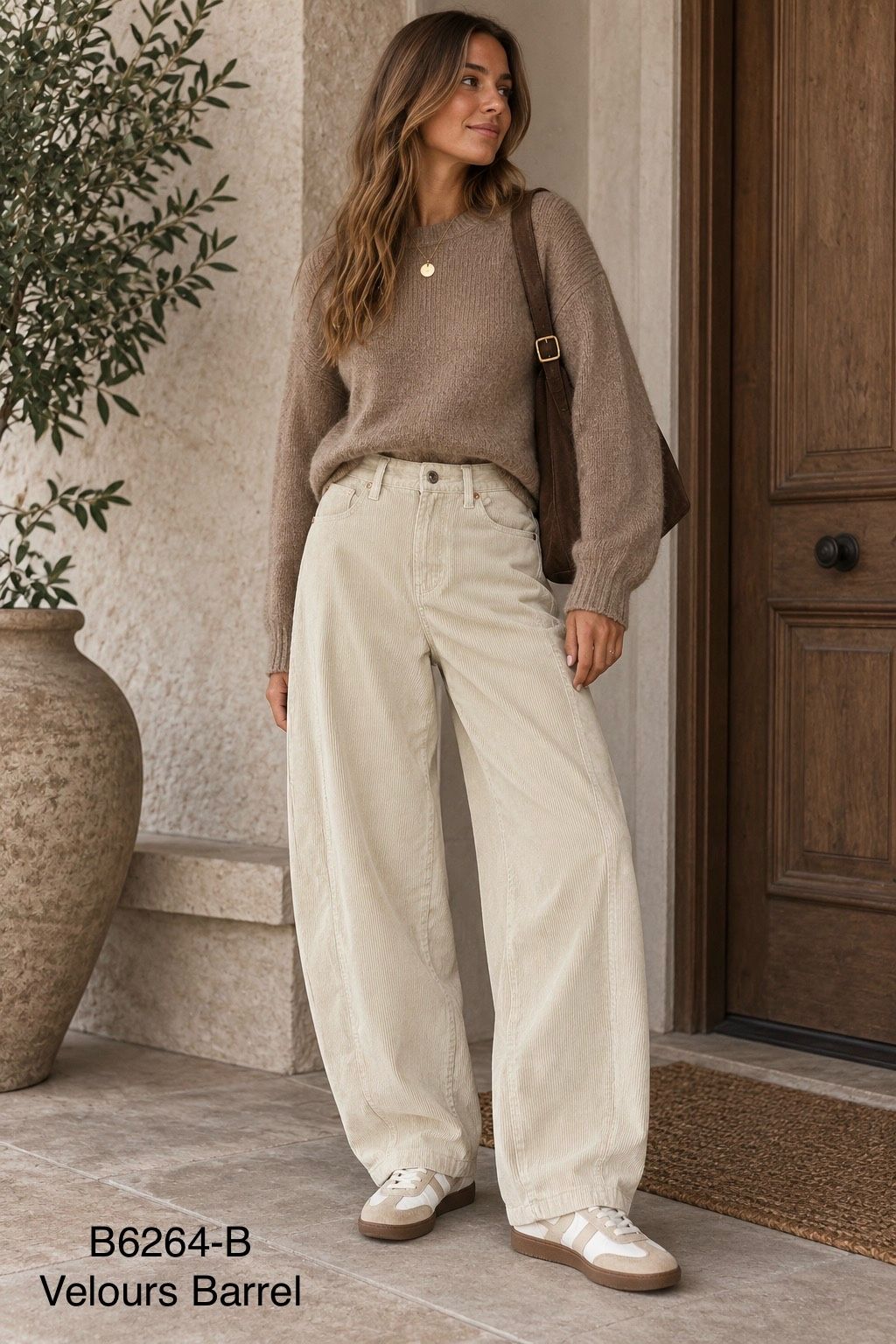 ALASKA Pantalon Barrel en velours