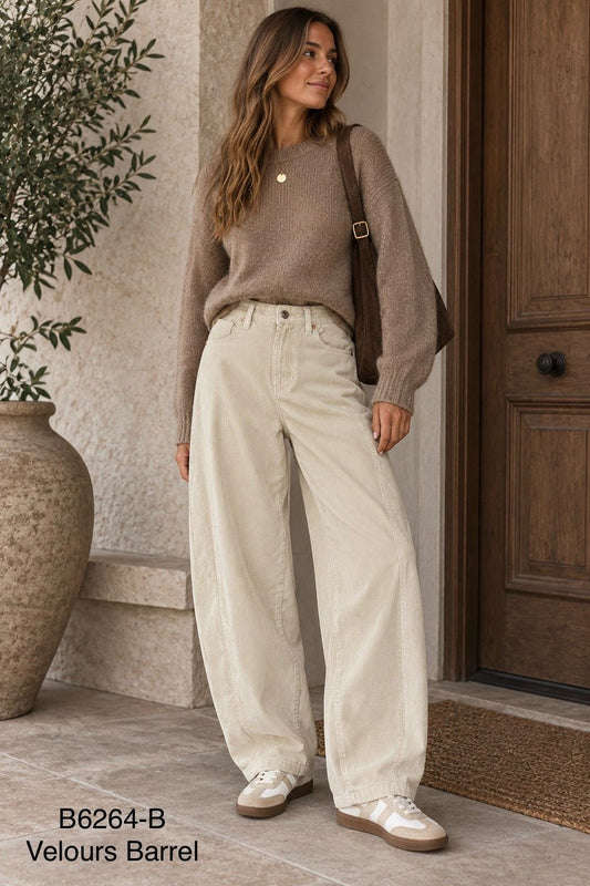 ALASKA Pantalon Barrel en velours