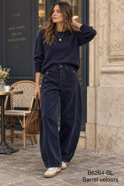 ALASKA Pantalon Barrel en velours