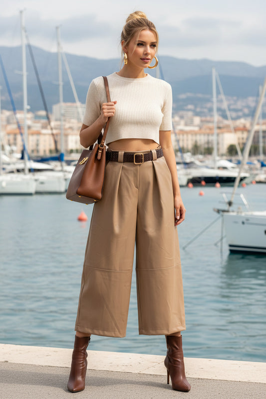 CORALIE simili cuir 7/8 ème