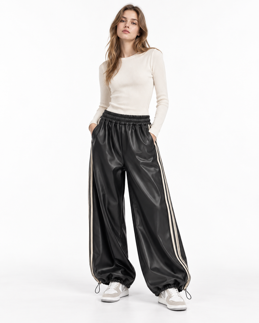 YUNI Pantalon sportwear similicuir