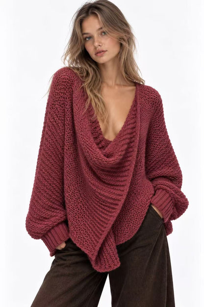 ALEXANDRA Pull grosse maille croisé