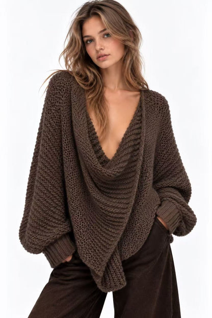 ALEXANDRA Pull grosse maille croisé