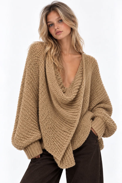 ALEXANDRA Pull grosse maille croisé