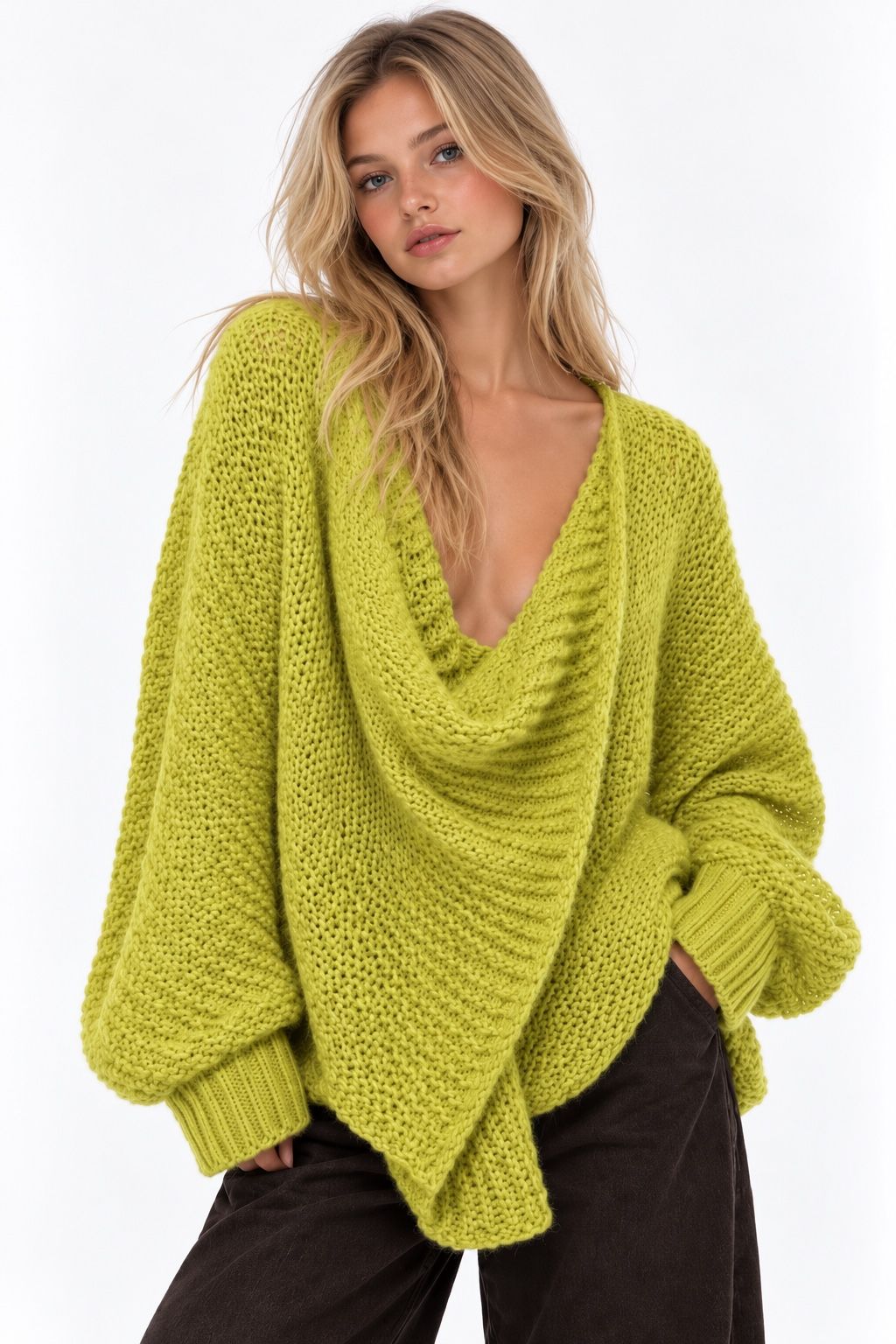 ALEXANDRA Pull grosse maille croisé
